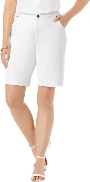 Jessica London Women's Plus Size Classic Cotton Denim Shorts