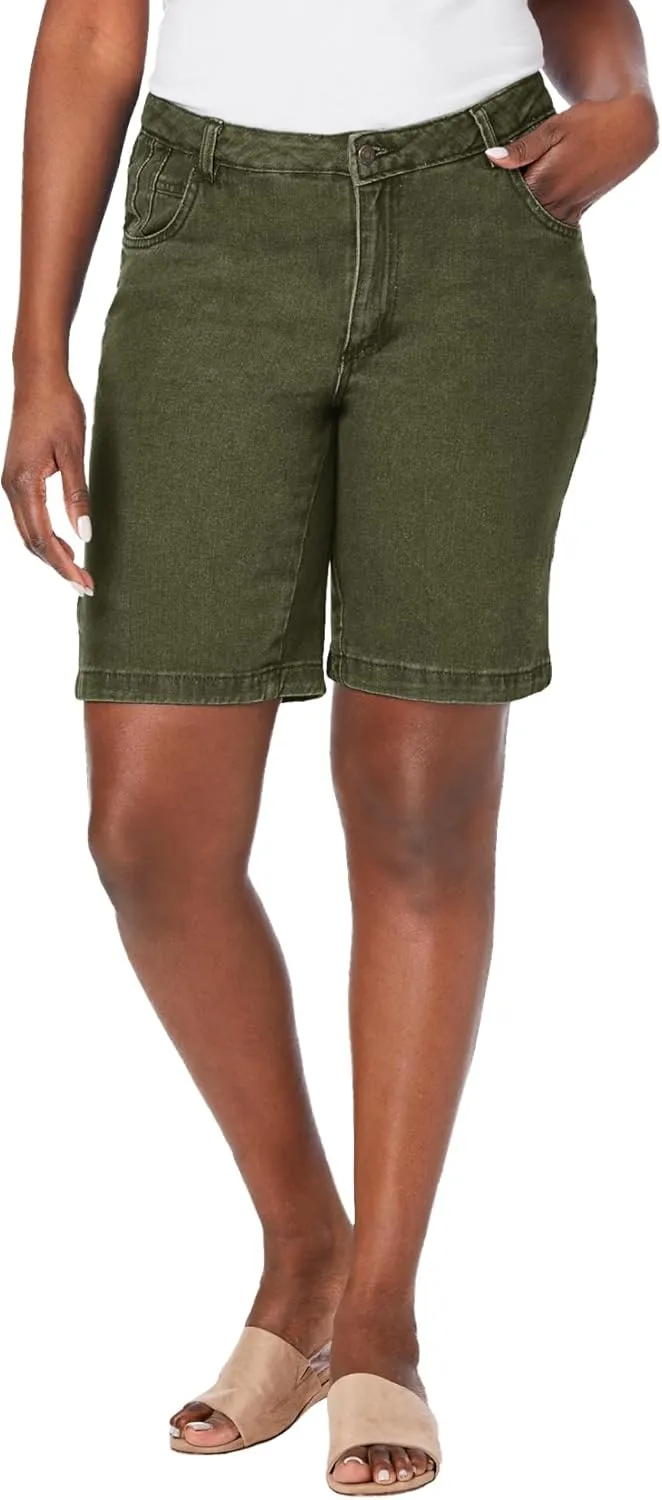 Jessica London Women's Plus Size Classic Cotton Denim Shorts