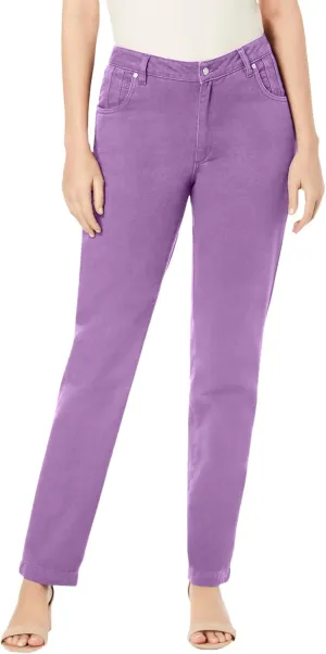 Jessica London Women's Plus Size Petite Classic Cotton Denim Straight-Leg Jean