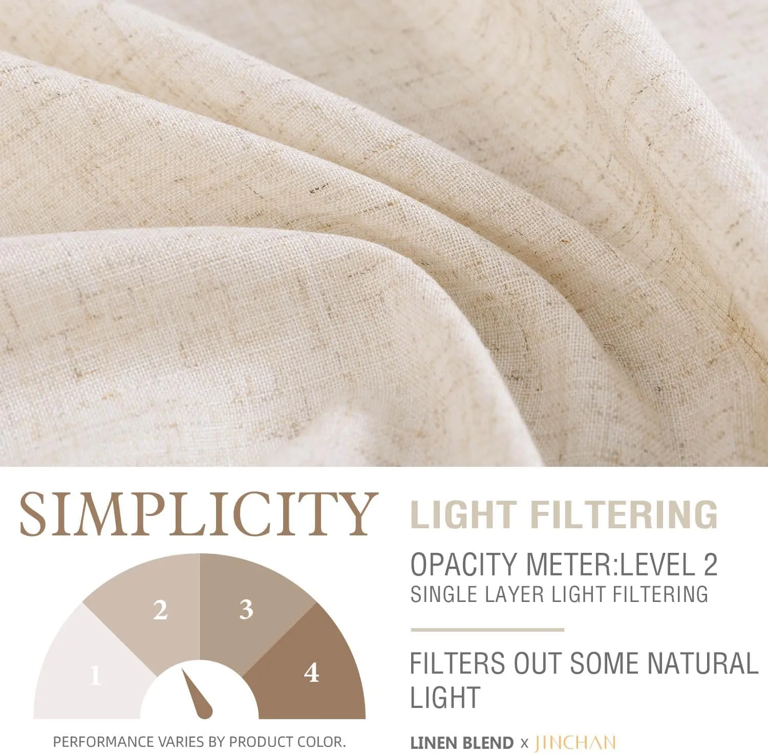 jinchan Beige Kitchen Curtains Linen Tier Curtains 24 Inch Farmhouse Cafe Drapes for Small Window Flax Country Rustic Rod Pocket Bathroom Laundry Room RV Light Filtering 2 Panels Crude