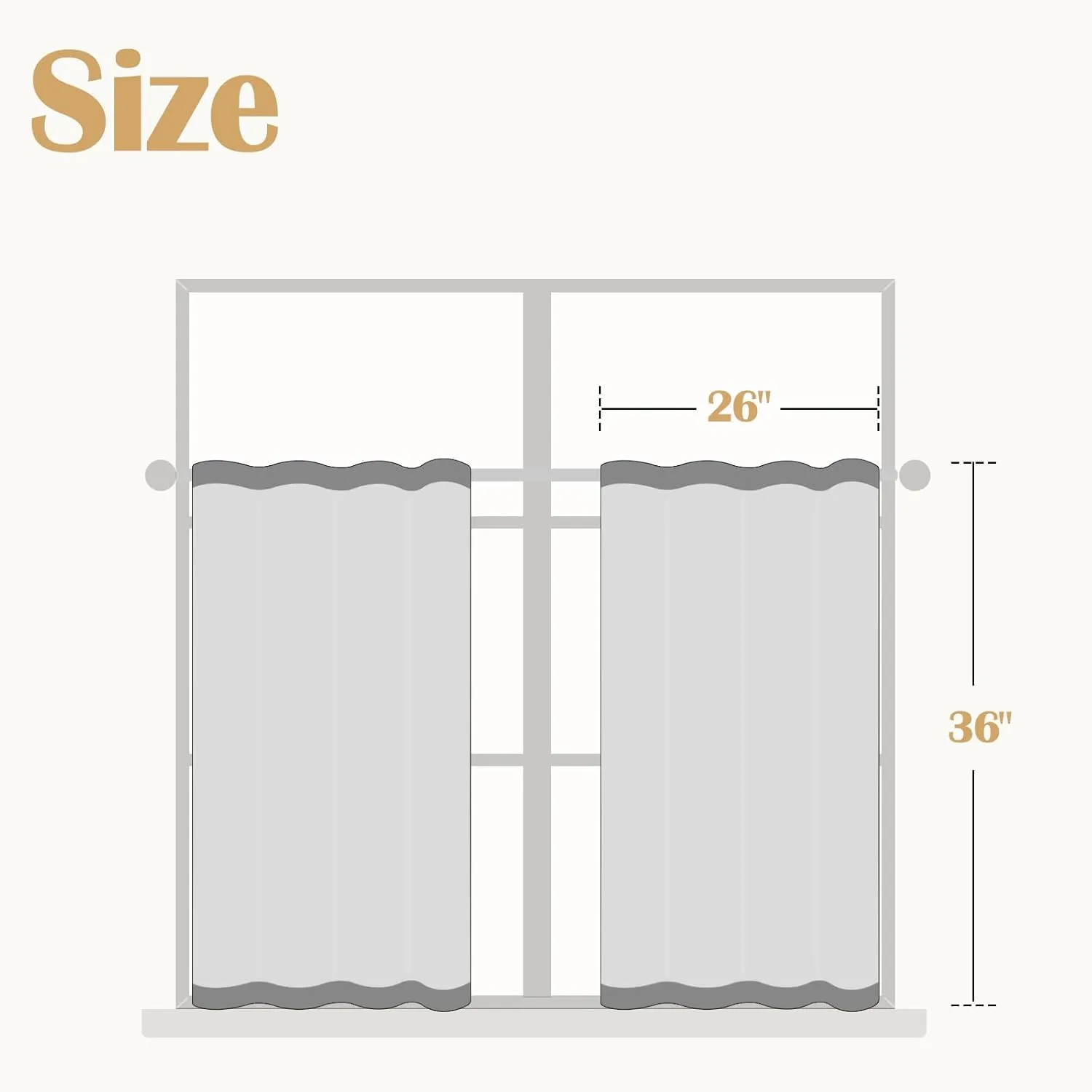 jinchan Kitchen Curtains Linen Tier Curtains 36 Inch Farmhouse Cafe Drapes for Small Window Flax Country Rustic Rod Pocket Bathroom Laundry Room RV Light Filtering 2 Panels White