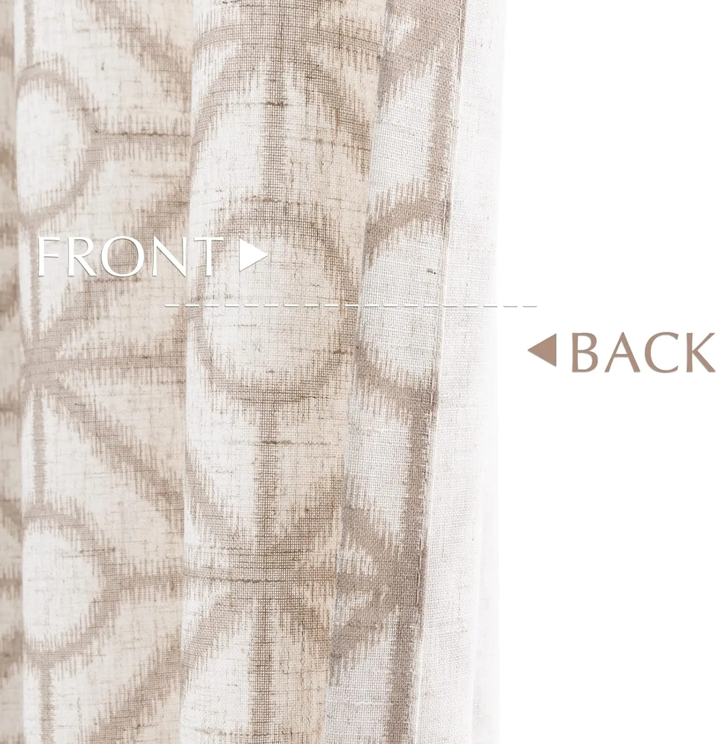 jinchan Linen Kitchen Curtains Geometric Tile Print Light Filtering Small Window Cafe Curtains Farmhouse Rustic Boho for Laundry Room Bathroom RV Rod Pocket 2 Panels 24 Inch Taupe