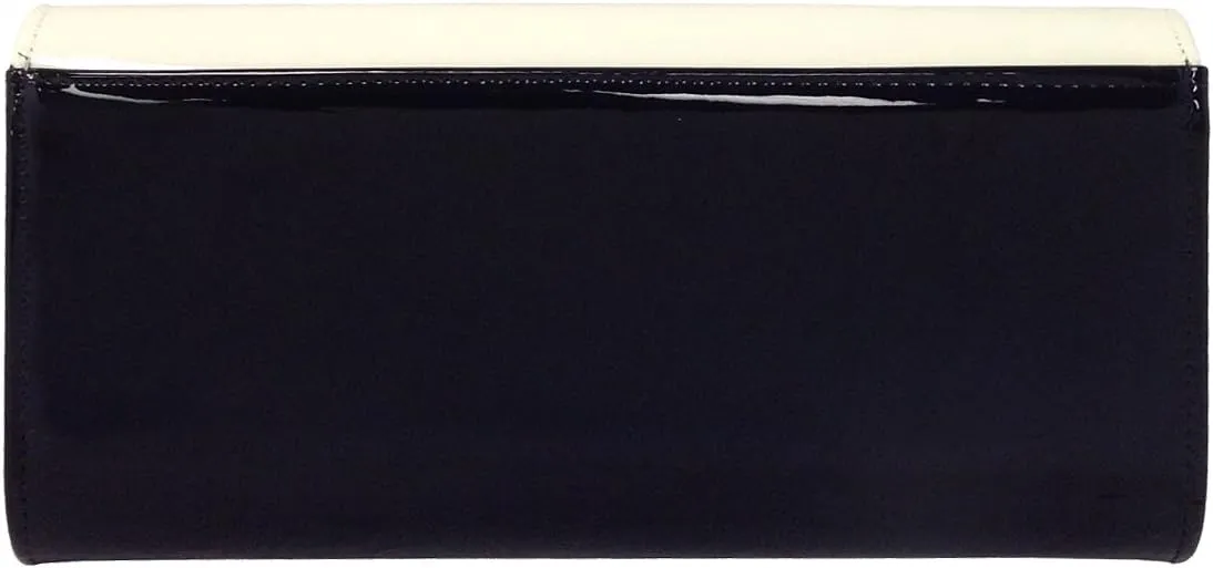 JNB Faux Patent Leather Color Block Clutch