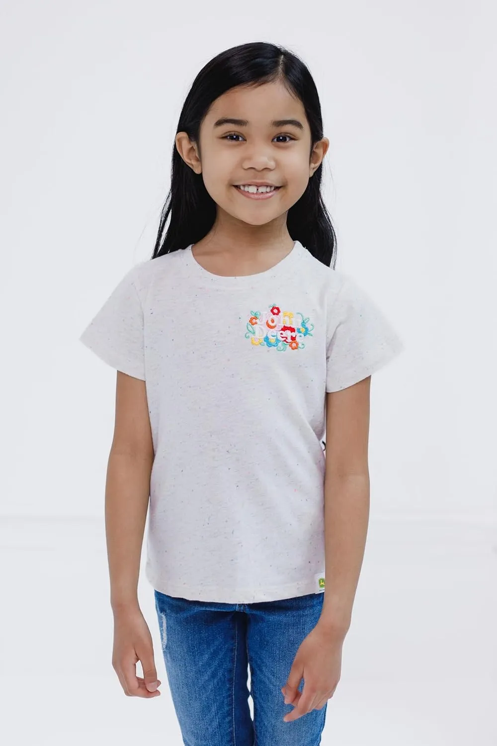 John Deere Farm Animals Girls T-Shirt Toddler to Little Kid Sizes (2T - 7-8)