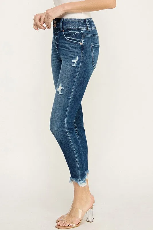 Josephine High Rise Ankle Skinny with Double Button Jeans