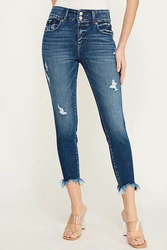 Josephine High Rise Ankle Skinny with Double Button Jeans