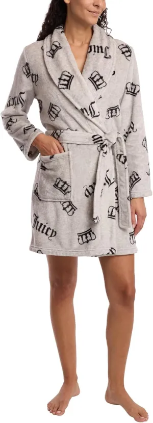 Juicy Couture Women's Super Soft Luxe Plush Shawl Collar Robe