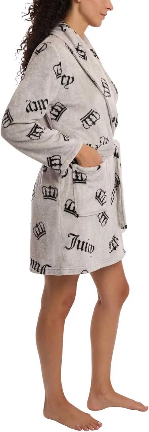 Juicy Couture Women's Super Soft Luxe Plush Shawl Collar Robe