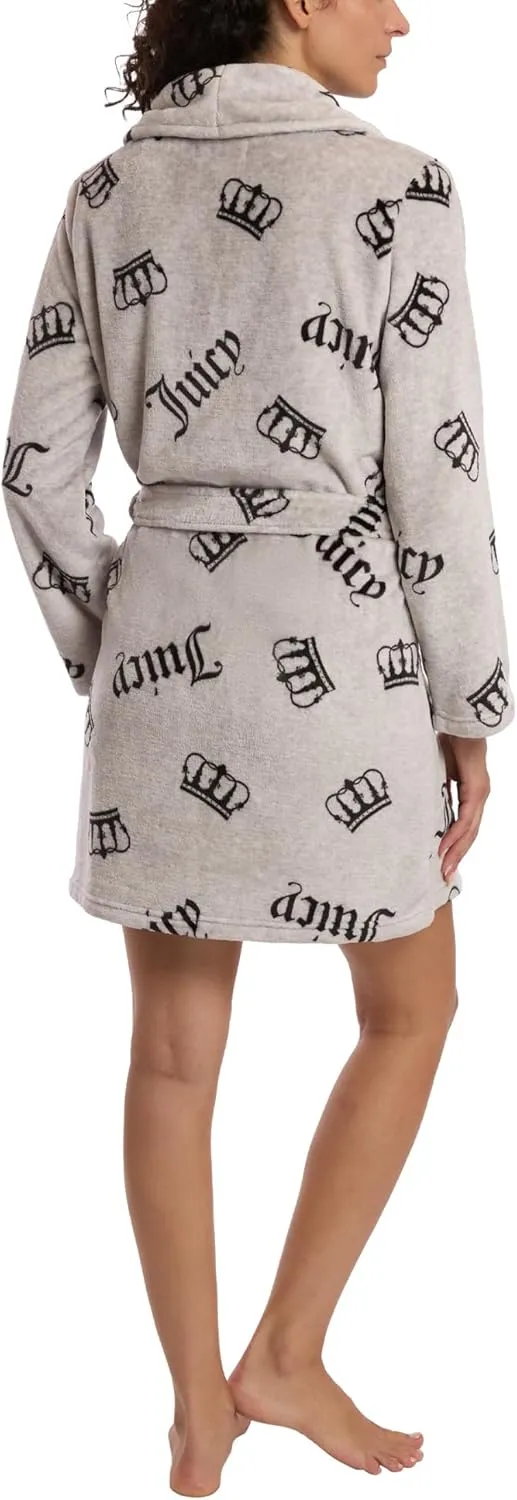 Juicy Couture Women's Super Soft Luxe Plush Shawl Collar Robe