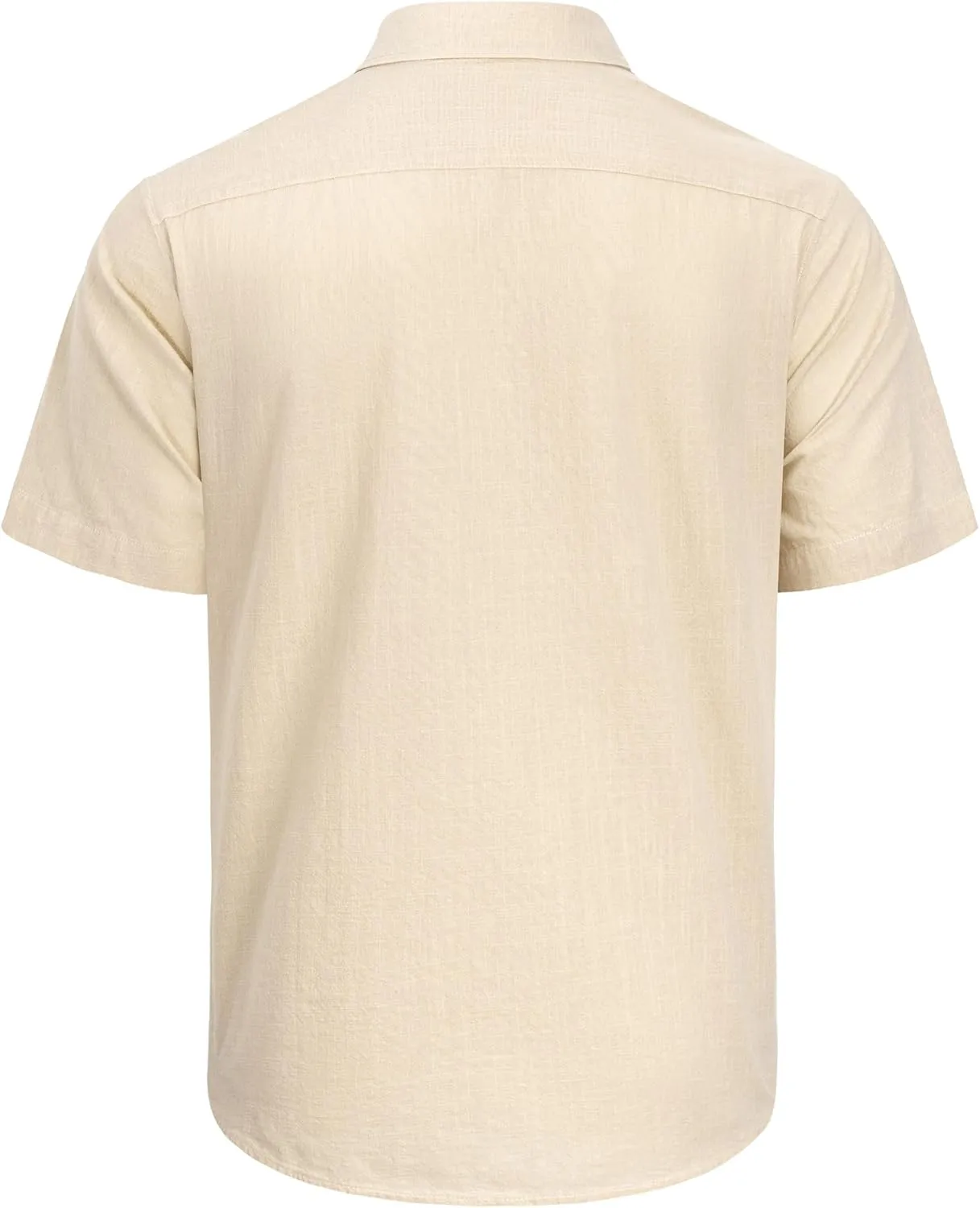 J.VER Men's Cotton Linen Short Sleeve Shirts Casual Lightweight Button Down Shirts Vacation Beach Summer Tops with Pocket