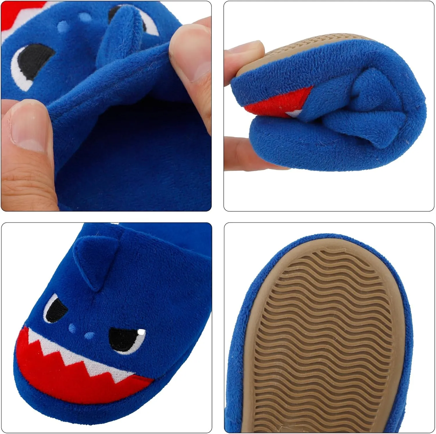 KAKU NANU Kids Slippers Fluffy Warm Rainbow Shoes Memory Foam Home Slides for Girls Boys