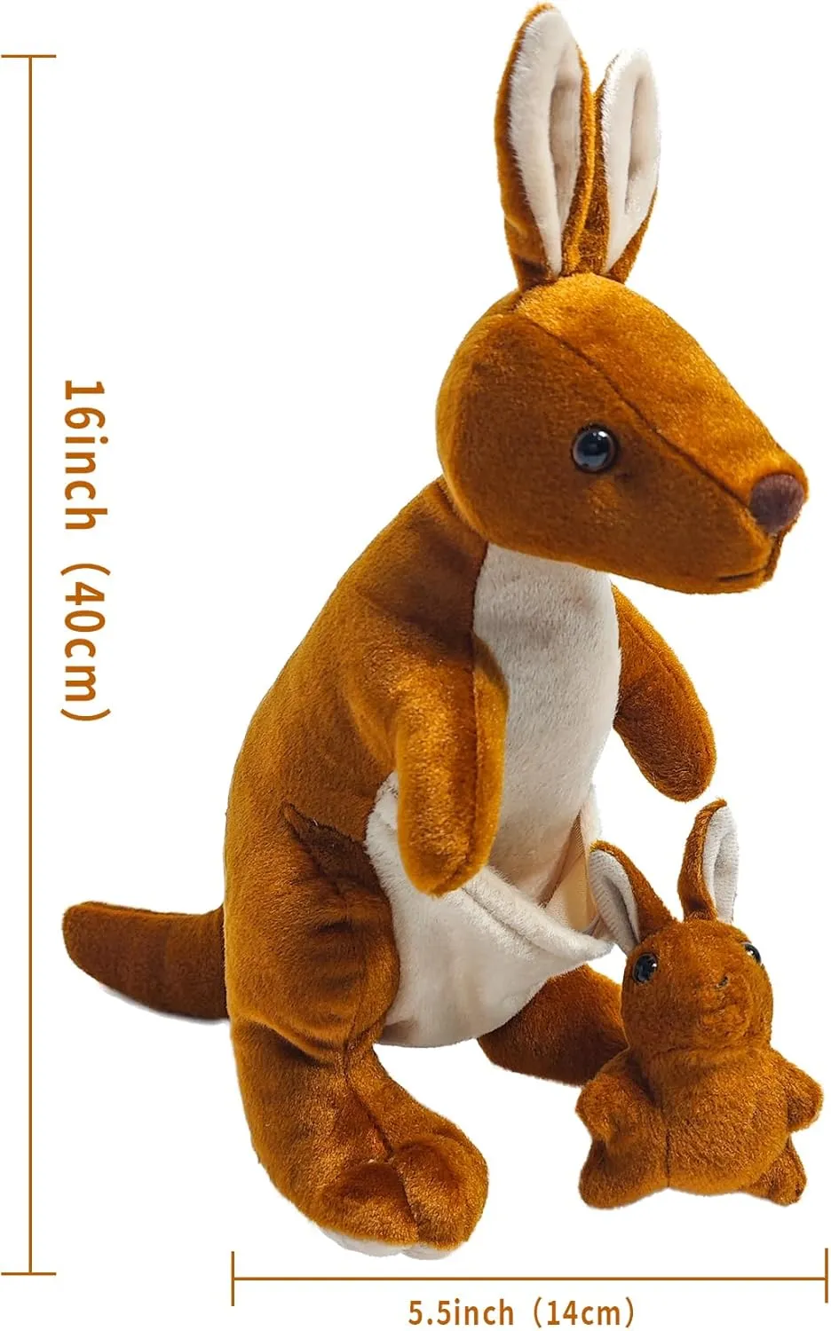 Kangaroo Stuffed Animal Toys, Standing Kangaroo Doll with Plush Toys of Joey, for Boys Girls Birthdays Halloween Gifts-13’’
