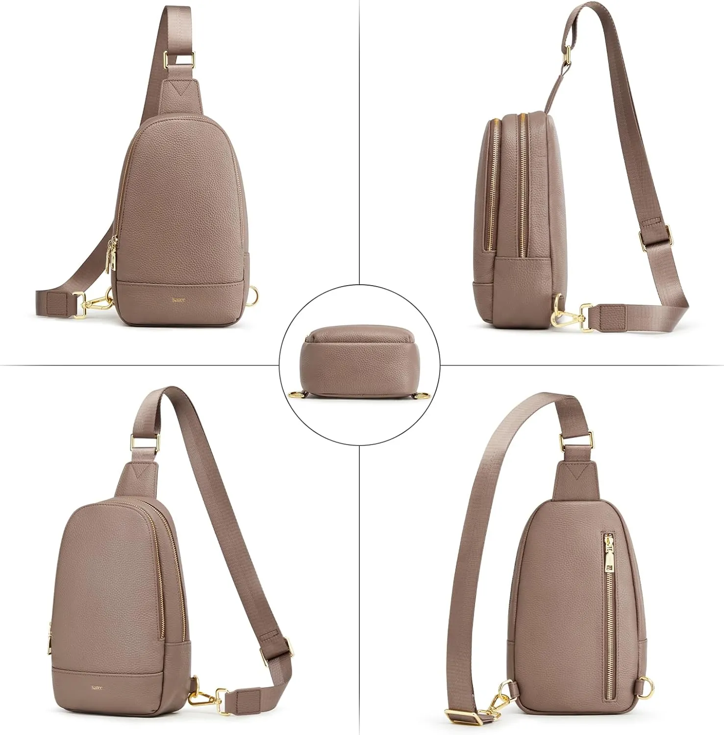 Kattee Sling Bag for Women Crossbody, Soft Leather Fanny Packs for Women, Small Crossbody Chest Bag with RFID Blocking