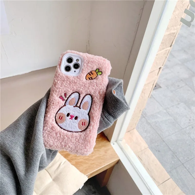 Kawaii Cartoon Bear Plush iPhone Case
