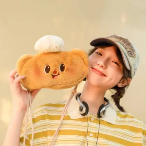 Kawaii Cartoon Butter Bear Plush Messenger Bag