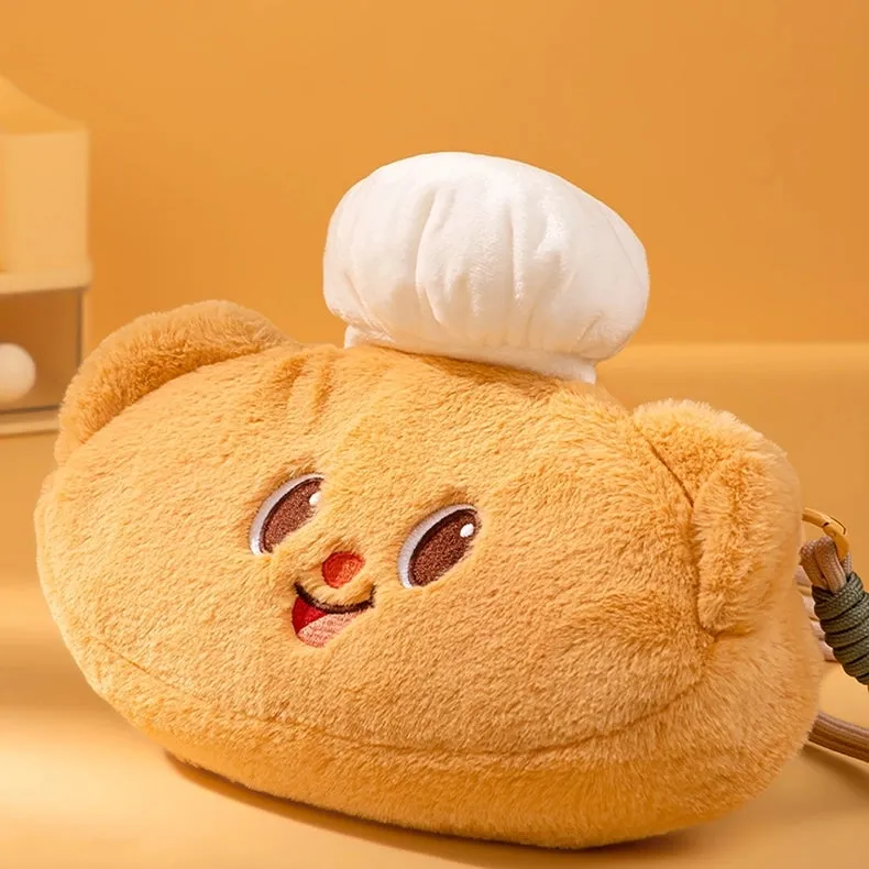 Kawaii Cartoon Butter Bear Plush Messenger Bag