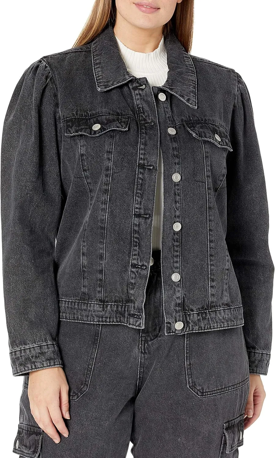 KENDALL   KYLIE Women's Puff Sleeve Denim Jacket - Amazon Exclusive