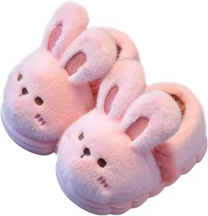 KEYUSHOP Toddler Slippers Boys Girls Kids House Slippers Animal Slippers Bear Bunny Frog Cow Slippers Non-slip Preppy Slippers Warm Winter Fuzzy Slippers Indoor Outdoor House Shoes