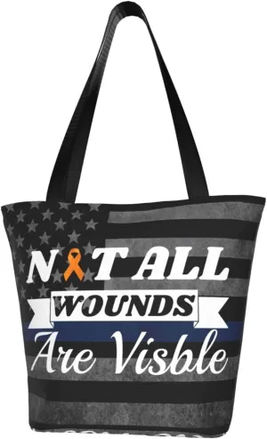 Kidney Cancer Awareness Not All Wounds Are Visible Fashion Shoulder Bag Large Capacity For Man Or Woman