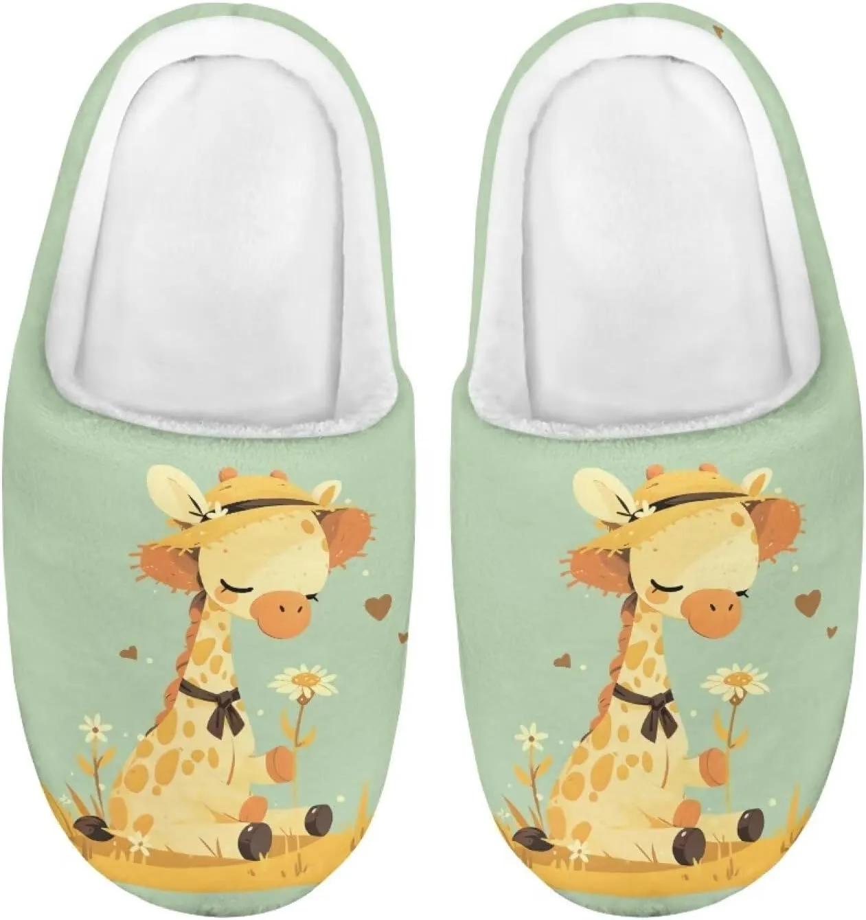 Kids Slippers Winter Plush Warm Slippers Animal Print House Shoes Soft Fuzzy Slippers Indoor Non Slip Cotton Shoes for Boys Girls US 9-15