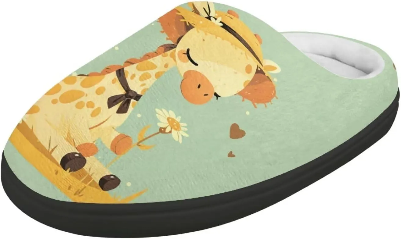 Kids Slippers Winter Plush Warm Slippers Animal Print House Shoes Soft Fuzzy Slippers Indoor Non Slip Cotton Shoes for Boys Girls US 9-15