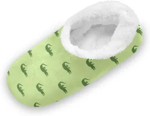 Kids Winter Slippers Animal Green Crocodile Silhouette Warm Soft Non Slip House Slippers for Boys Girls Indoor