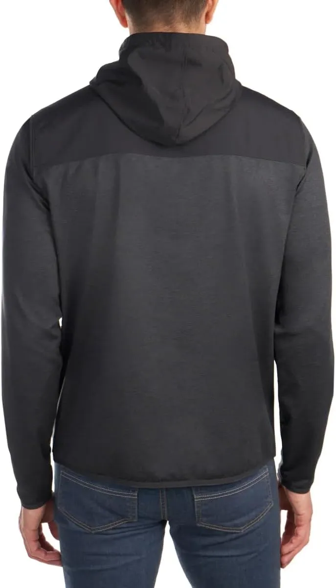 KIRKLAND Signature Men's Mixed Media Jacket, Woven and Knit Fabric, Drawcord Hood, Zippered Pockets