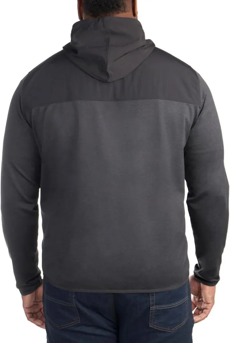 KIRKLAND Signature Men's Mixed Media Jacket, Woven and Knit Fabric, Drawcord Hood, Zippered Pockets