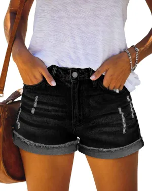 KISSMODA Women's Casual Denim Shorts Summer Jeans Stretchy Hot Short Pants