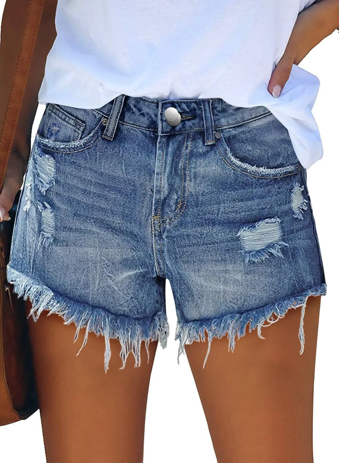 KISSMODA Women's Casual Denim Shorts Summer Jeans Stretchy Hot Short Pants
