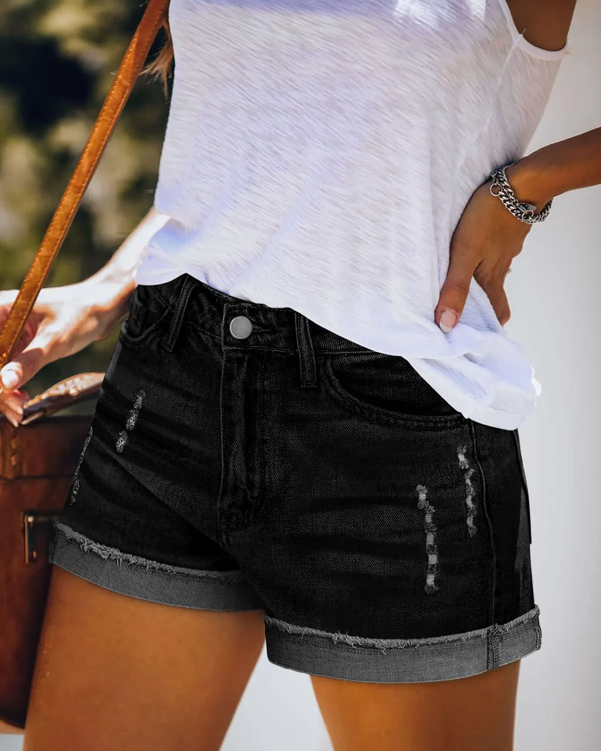 KISSMODA Women's Casual Denim Shorts Summer Jeans Stretchy Hot Short Pants