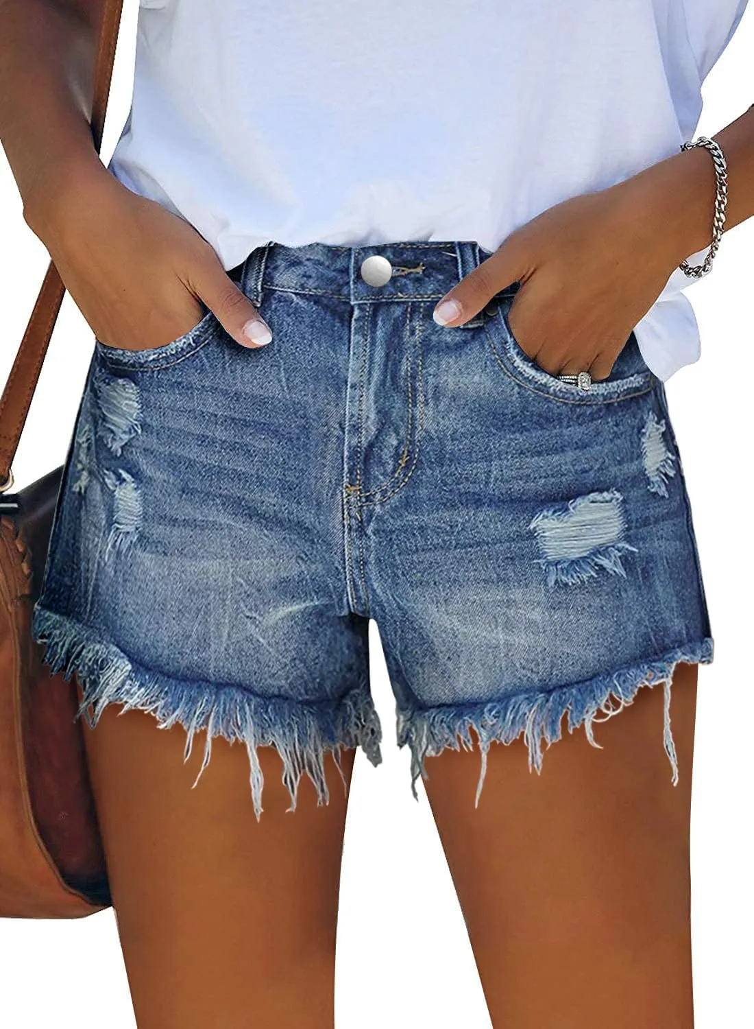 KISSMODA Women's Casual Denim Shorts Summer Jeans Stretchy Hot Short Pants