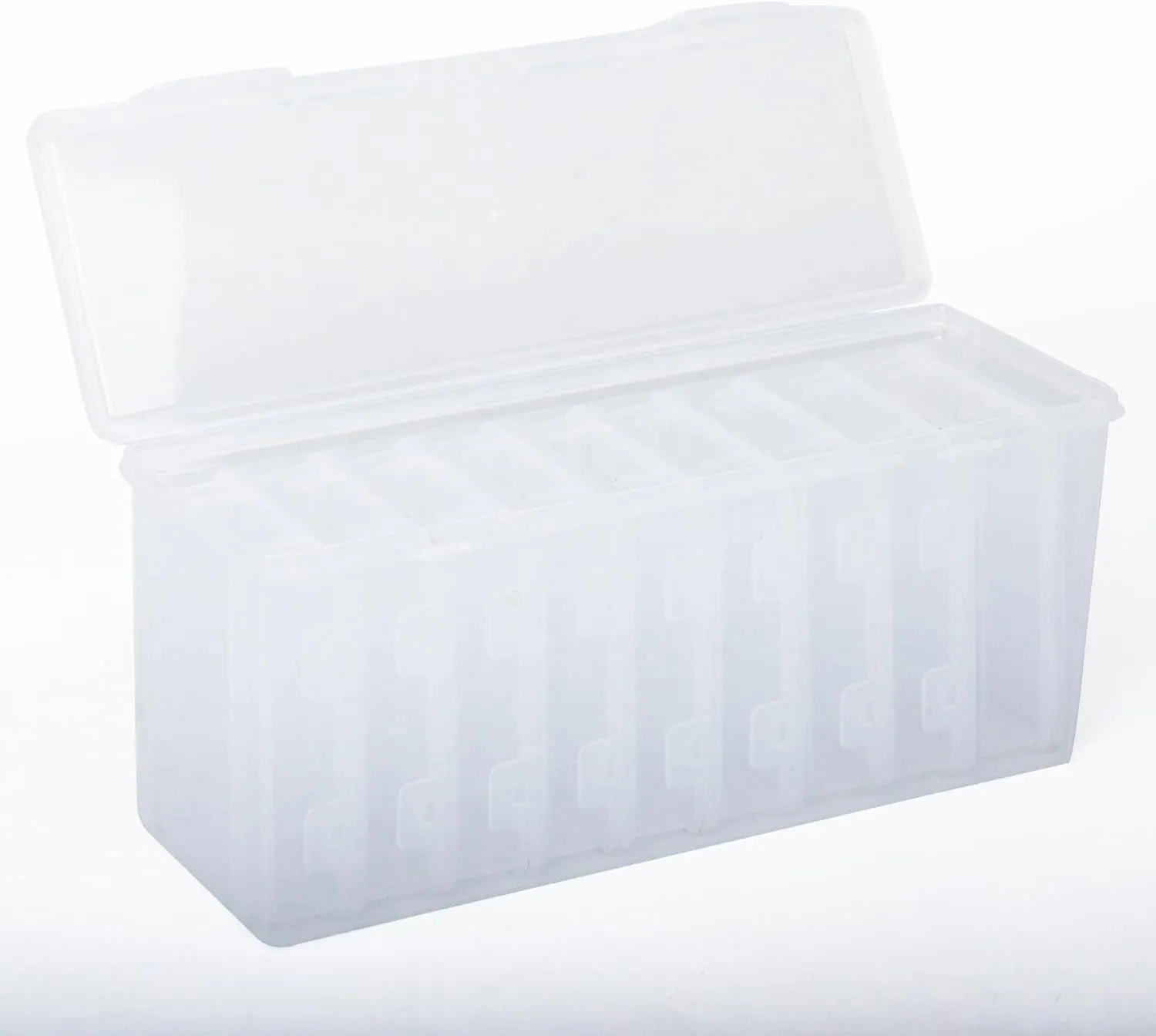 Klmnop 10 Pcs Trading Card Storage Box, Plastic Card Game Holder, Fit for Standard Cards, Top Loaders and Sports Cards(Clear)