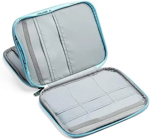 Knitting Needles & Crochet Hooks Organizer Zipper Bag, Portable Travel Storage Pouch for Circular Needles, Hooks, Accessories & Sewing Tools (Blue Sheep)
