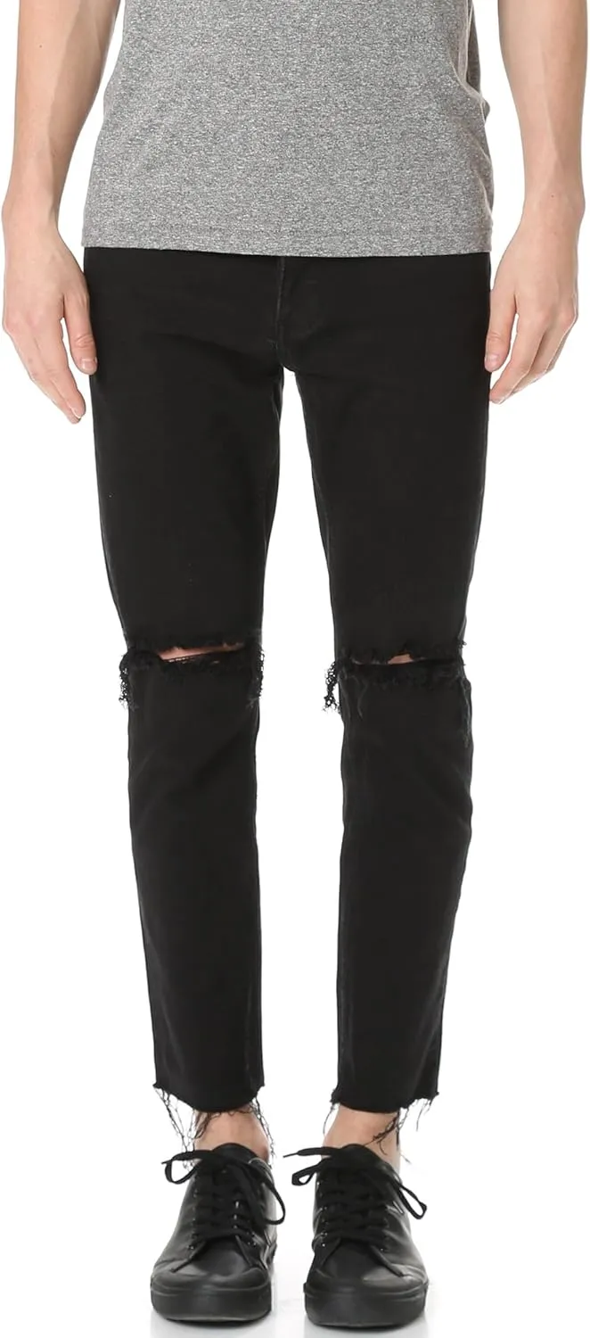 ksubi Men's Black Beard Chitch Chop Distressed Jeans
