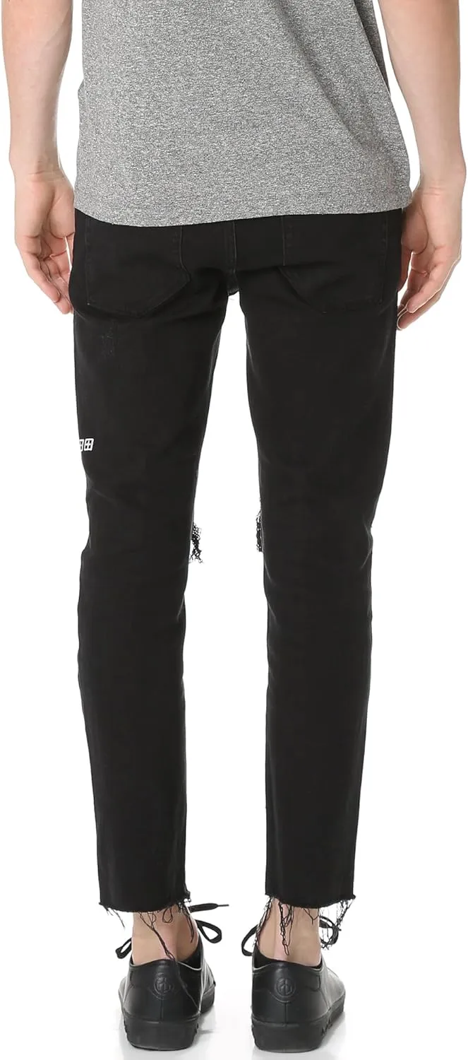 ksubi Men's Black Beard Chitch Chop Distressed Jeans