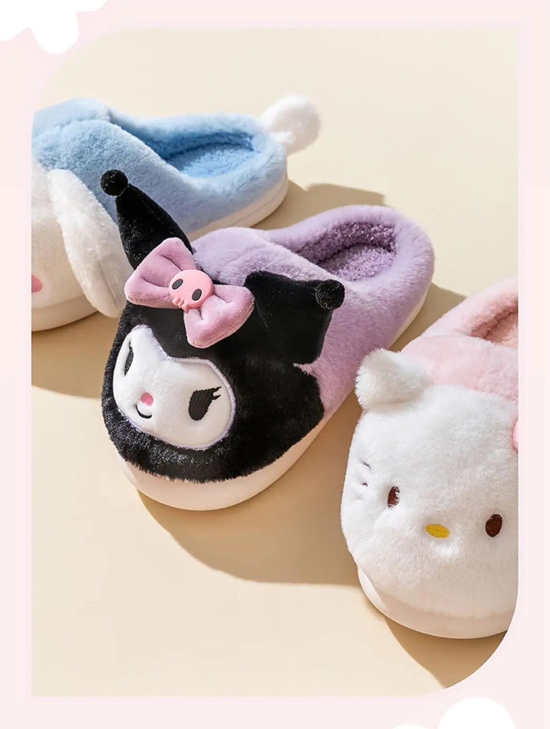 Kuromi with Ribbon Home Slippers for Girls Kids Children