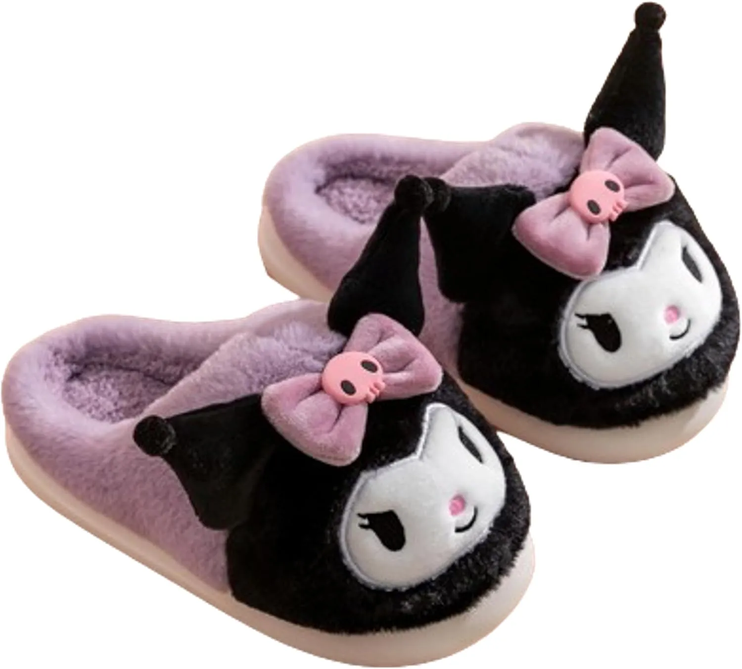 Kuromi with Ribbon Home Slippers for Girls Kids Children