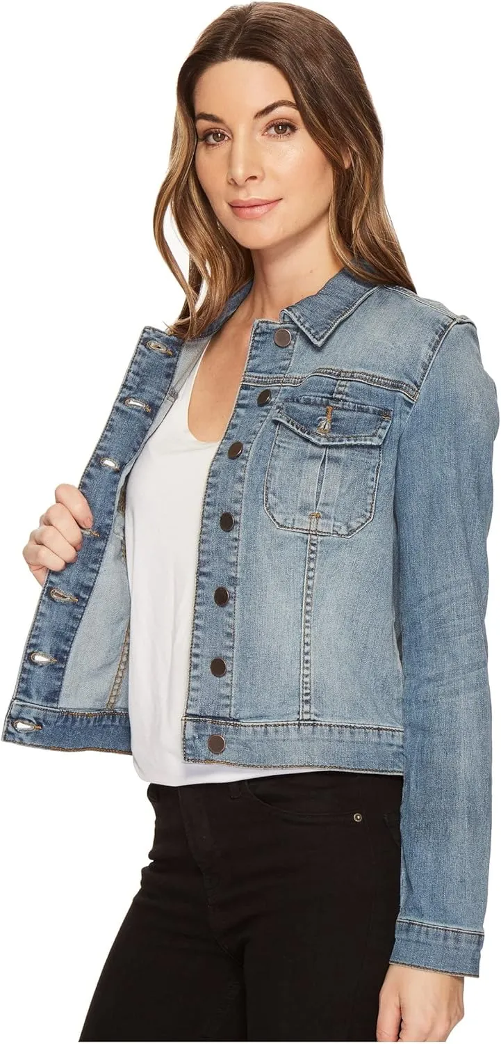 KUT from the Kloth Amelia Jean Jacket - Jackets for Women - Button Front Closure - Point Collar - Straight Back