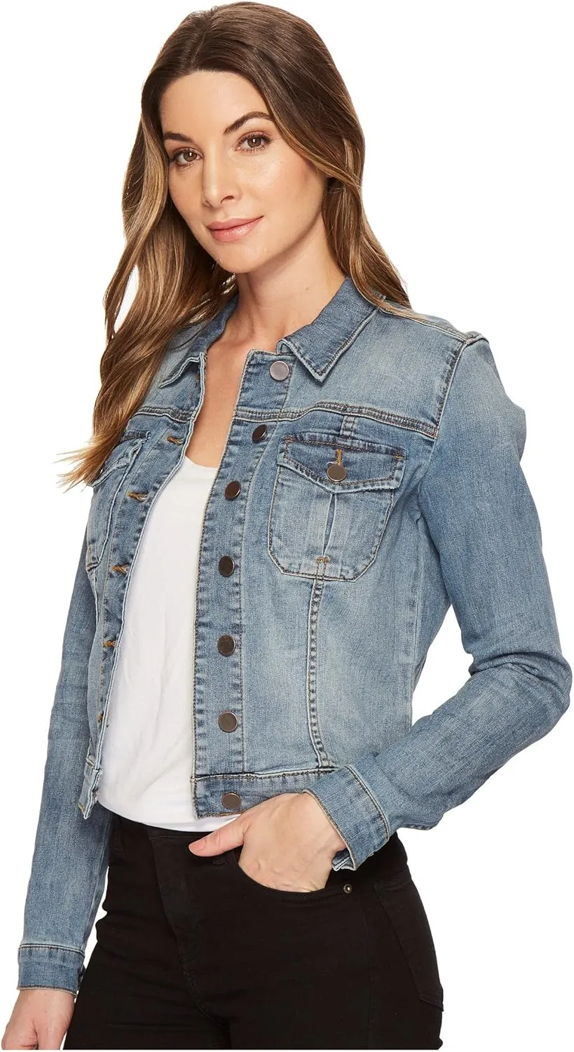KUT from the Kloth Amelia Jean Jacket - Jackets for Women - Button Front Closure - Point Collar - Straight Back