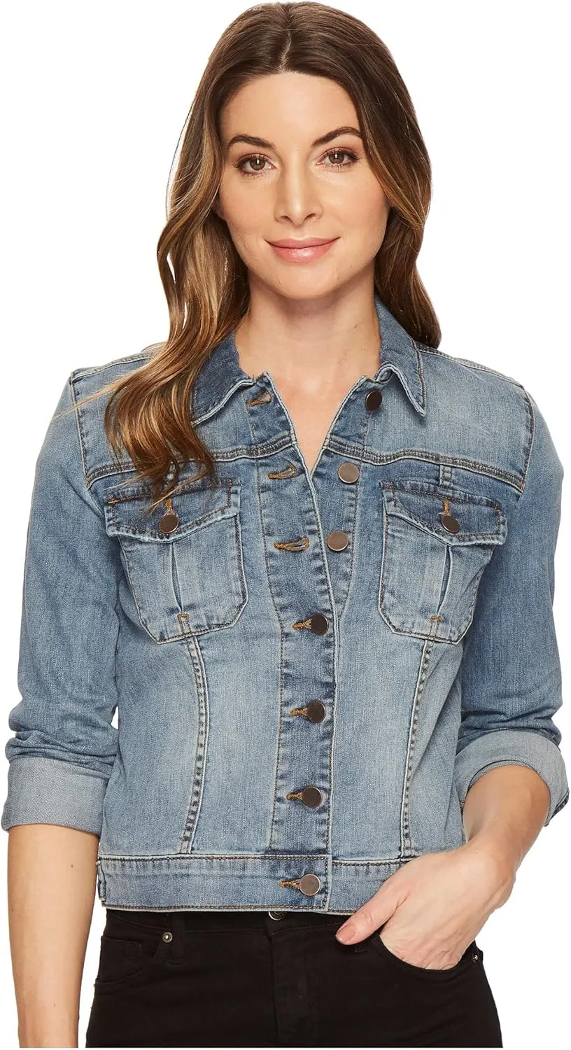 KUT from the Kloth Amelia Jean Jacket - Jackets for Women - Button Front Closure - Point Collar - Straight Back