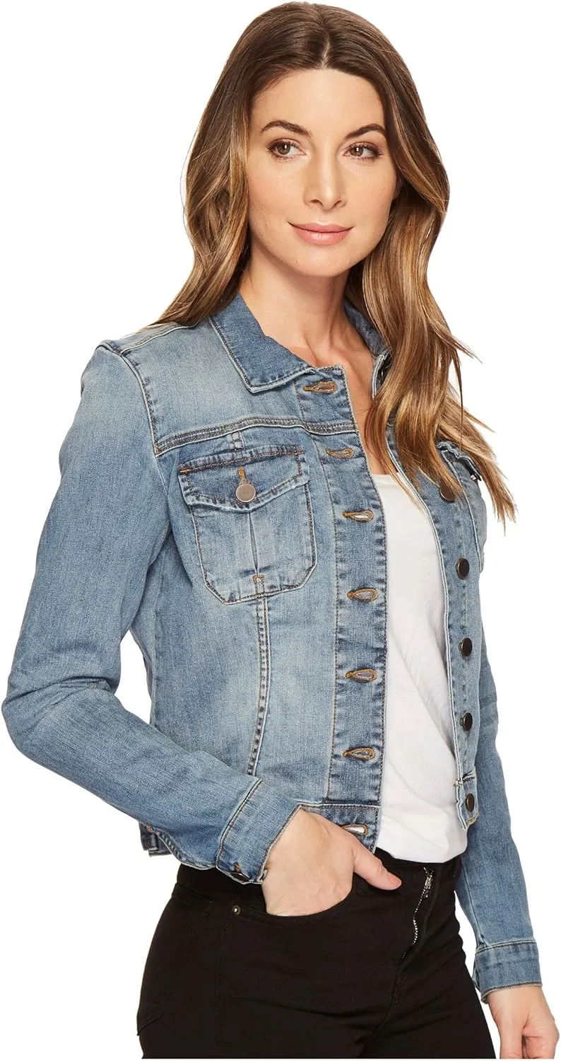 KUT from the Kloth Amelia Jean Jacket - Jackets for Women - Button Front Closure - Point Collar - Straight Back