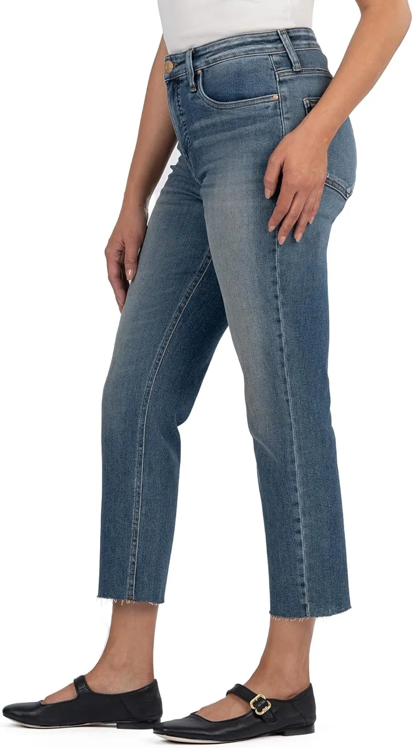 KUT from the Kloth Women's Rachael High Rise Fab Ab Mom Raw Hem