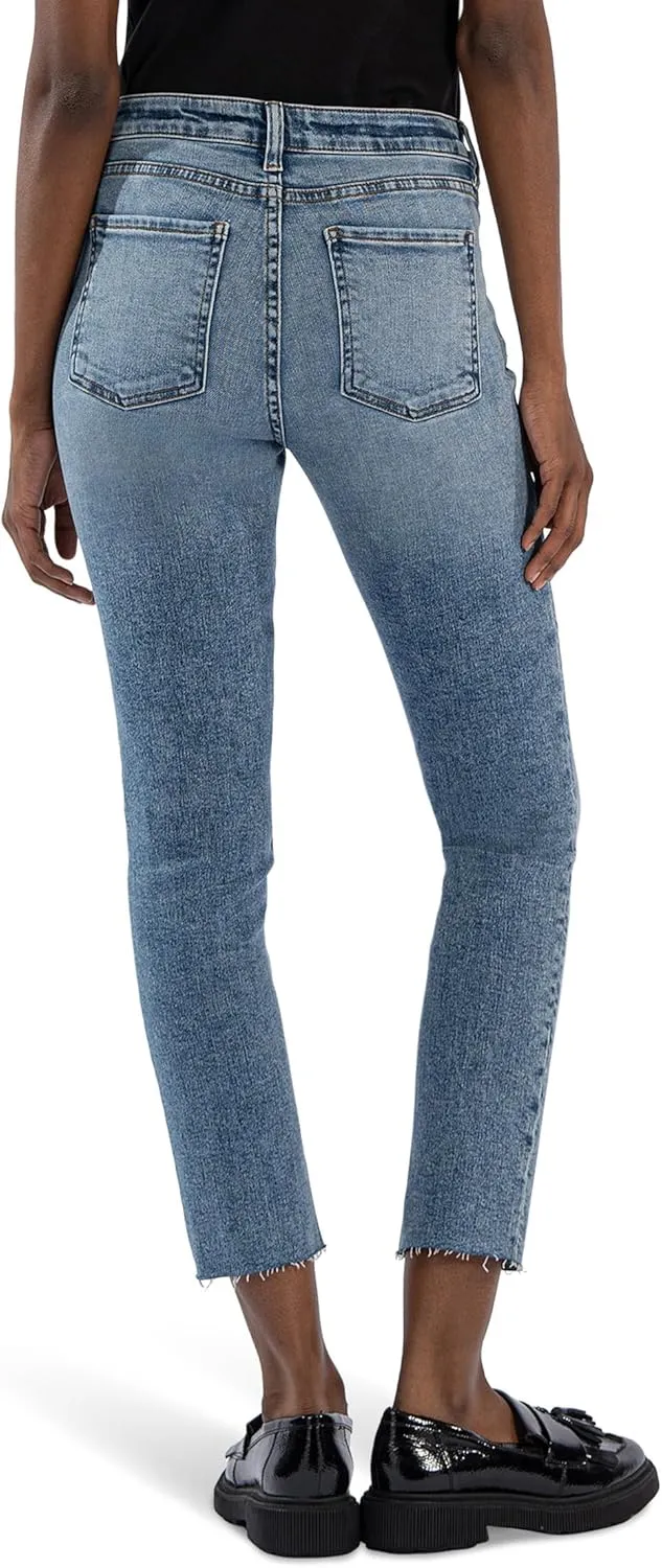 KUT from the Kloth Women's Reese High Rise Fab Ab Ankle Straight Raw Hem