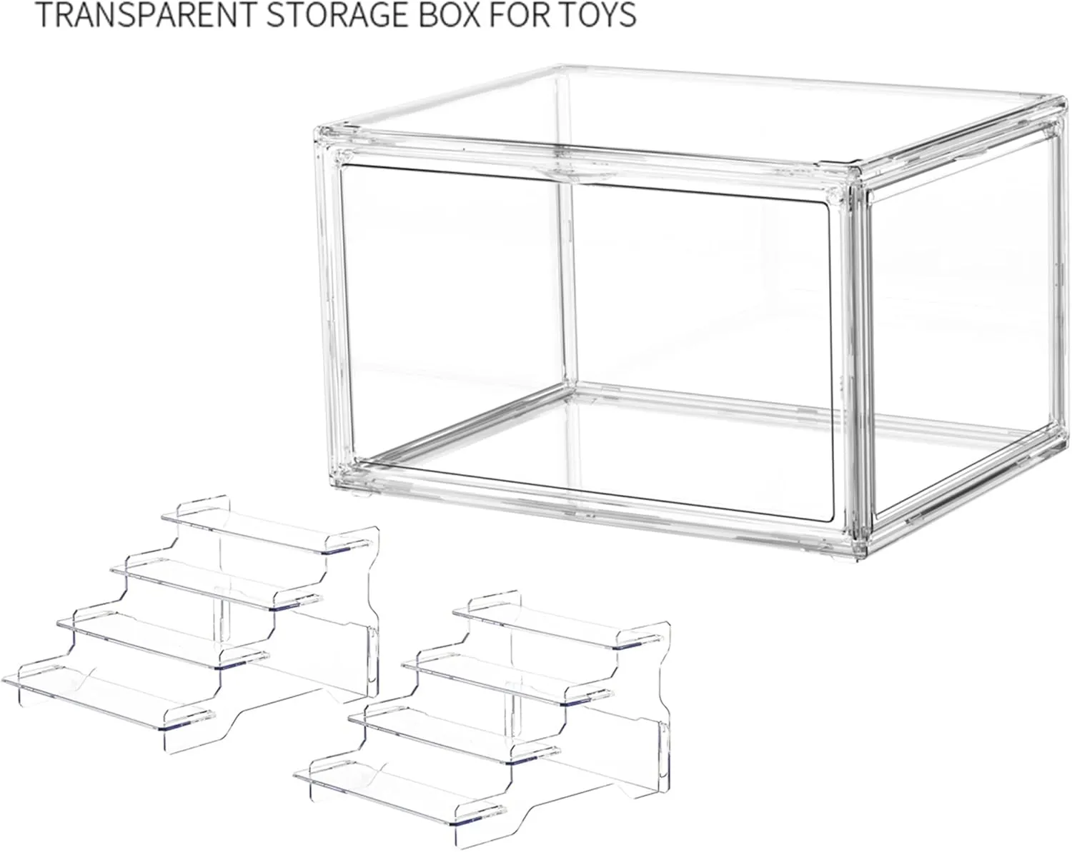 Kuzhi Anti-Dust and Display Acrylic Box,Building Blocks Base Compatible with Various Building Block Toys (14Wx11L, Transparent)