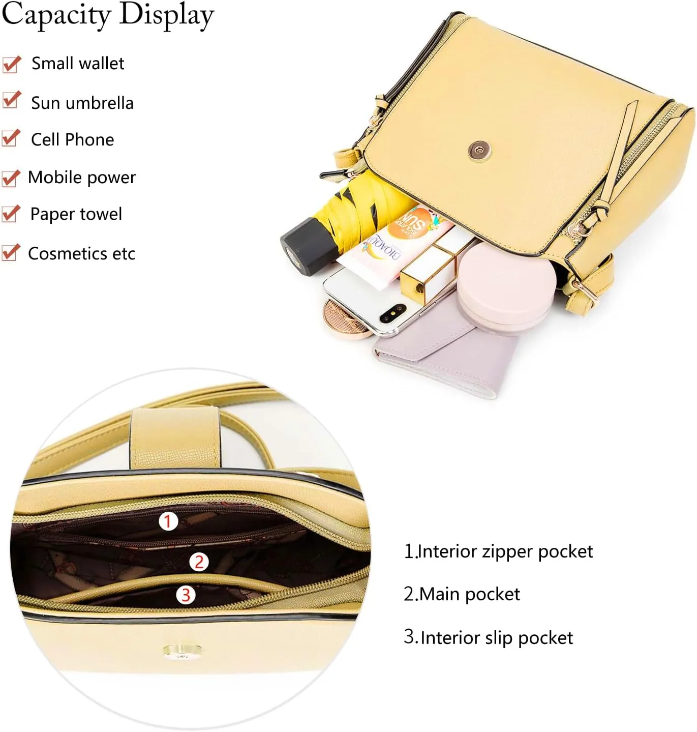 LA TERRE Lightweight Medium Crossbody Bag, Crossbody Purse Shoulder Bag for Women with Adjustable Strap