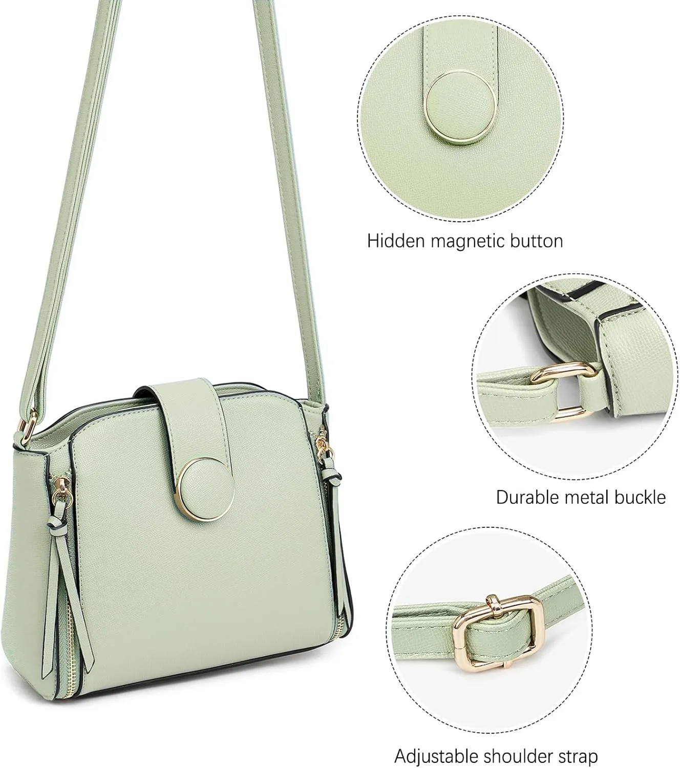 LA TERRE Lightweight Medium Crossbody Bag, Crossbody Purse Shoulder Bag for Women with Adjustable Strap