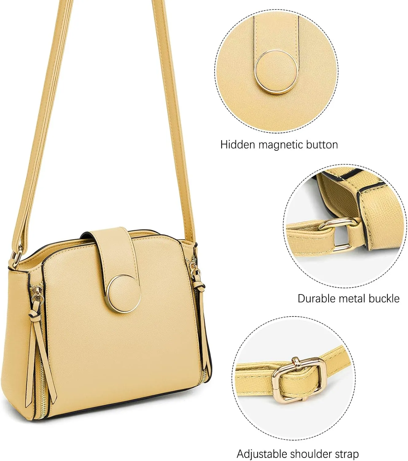 LA TERRE Lightweight Medium Crossbody Bag, Crossbody Purse Shoulder Bag for Women with Adjustable Strap