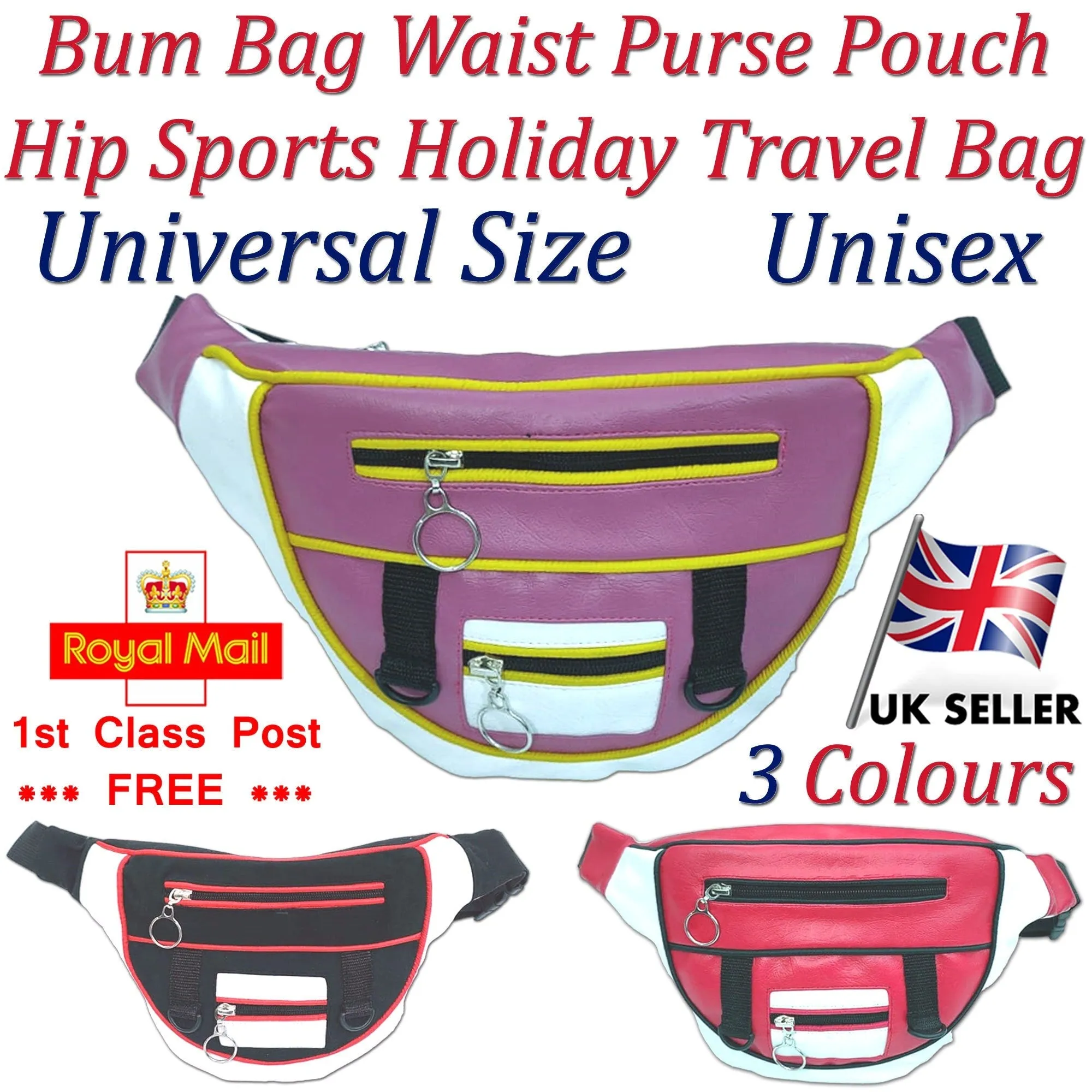 Ladies Women Multicolor Bum Bag Waist Purse Pouch Hip Fanny Pack Sports Travel