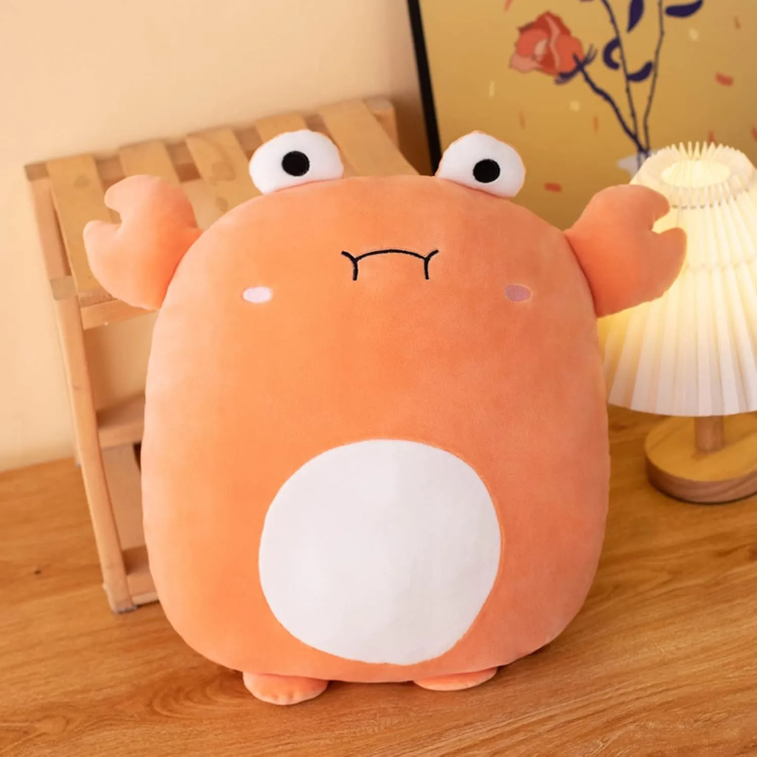 lannery Crab Plush Pillow, Crab Plushies Toy Kawaii Crab Stuffed Animal Toy Gifts for Room Decor Birthday, 16 inch